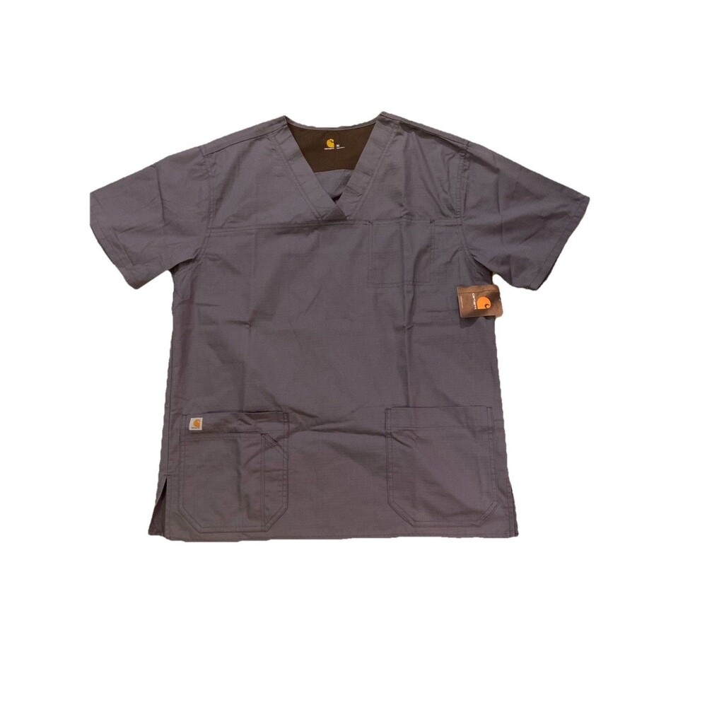 Carhartt Scrubs Top Men's M Force Essentials Medical Top 3 Healthcare Brown